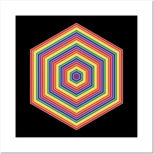 Retro Rainbow Hex Posters and Art